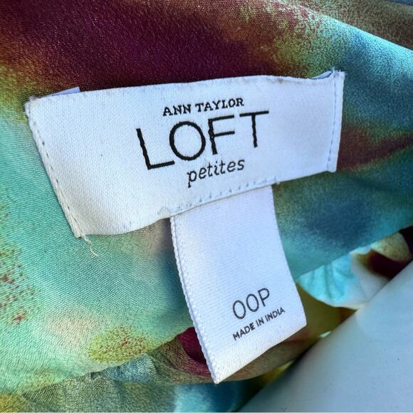 Ann Taylor LOFT Sheath Dress V-Neck Multicolor Pockets Women's Petites Size 00P - Picture 9 of 9